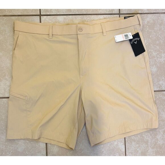 NWT Callaway Golf Shorts Opti Dri Men's Size 40 Khaki 9" - Picture 1 of 7